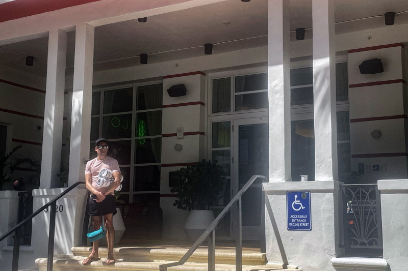 The main entrance to the hostel