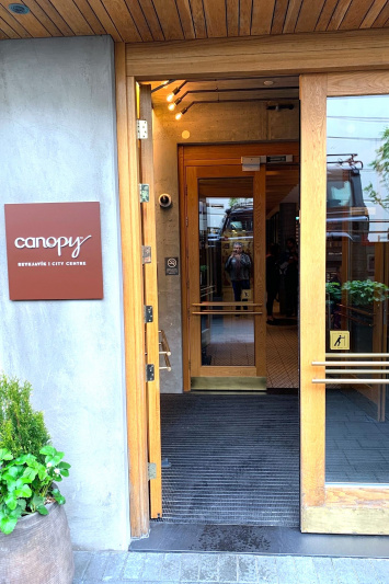 The hotel entrance