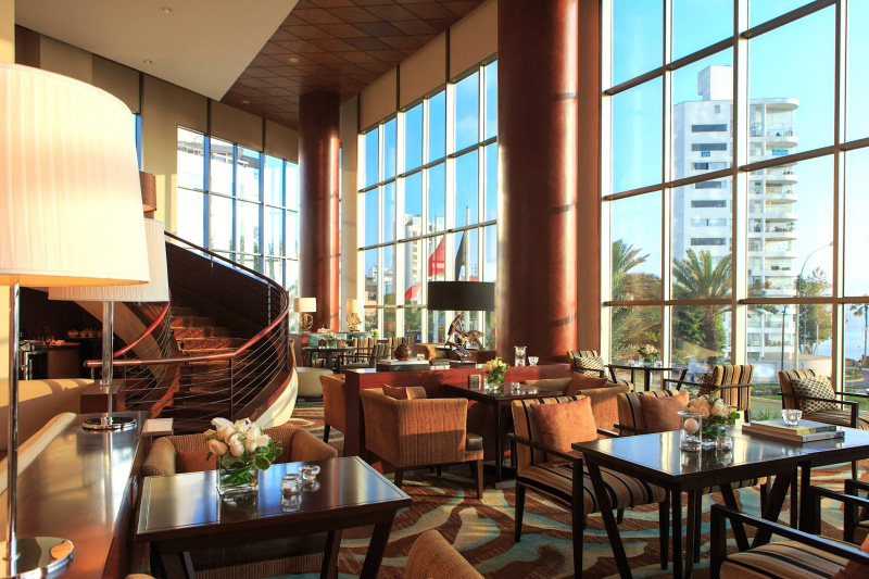 The lounge area in the lobby