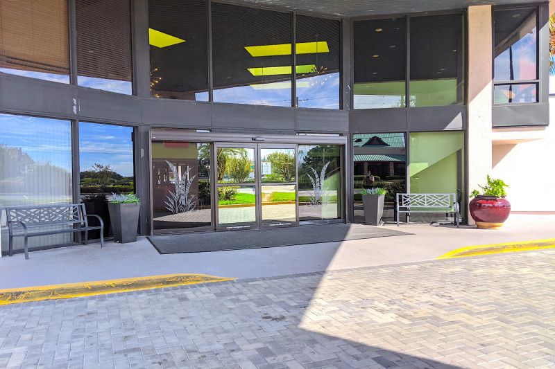 The hotel entrance