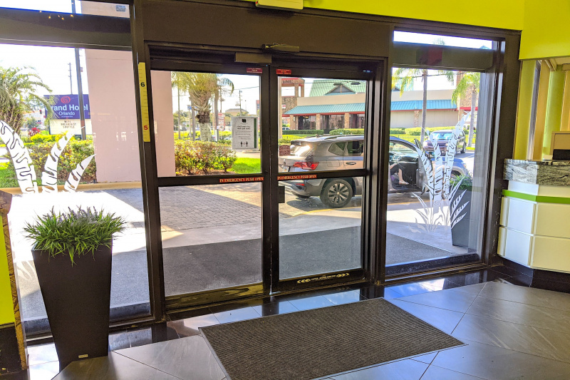 The hotel entrance