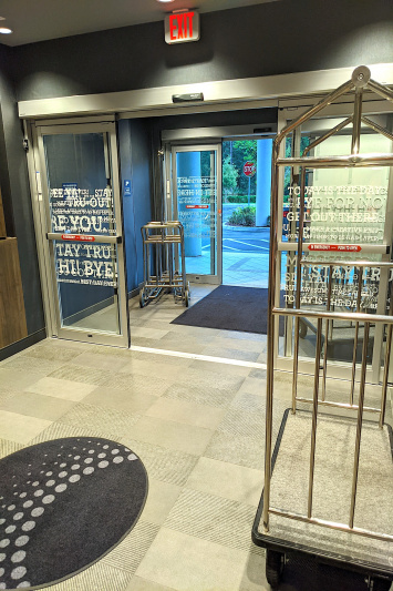 The hotel entrance