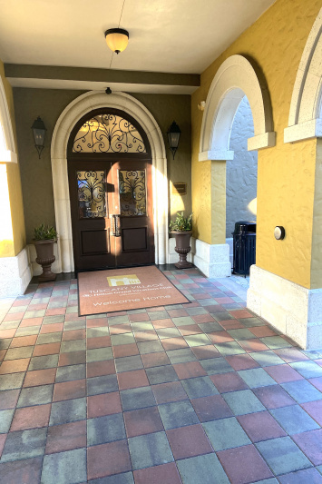 The hotel entrance