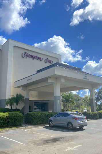 The hotel entrance