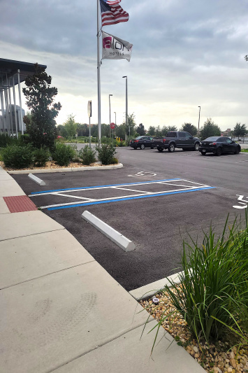 The onsite parking lot