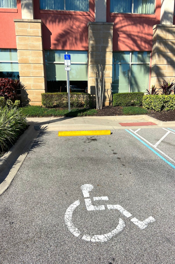 An accessible parking bay