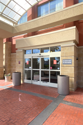 The hotel entrance