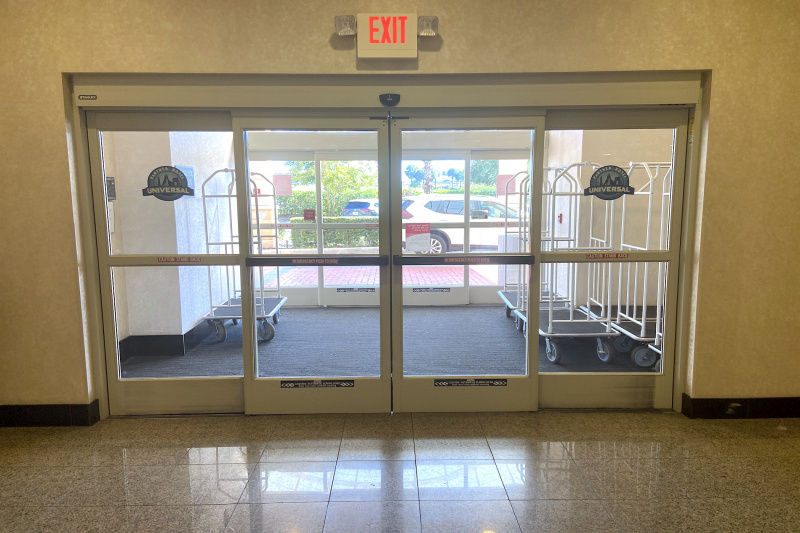 The hotel entrance
