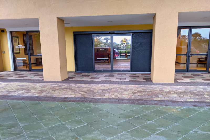 The hotel entrance