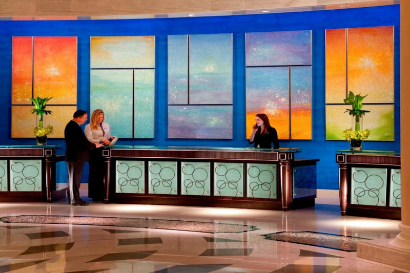 The reception desks