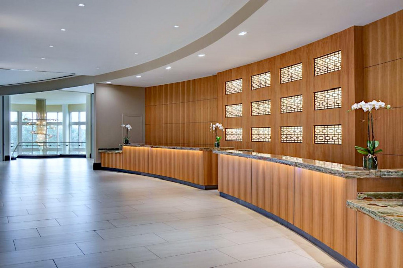 The hotel lobby
