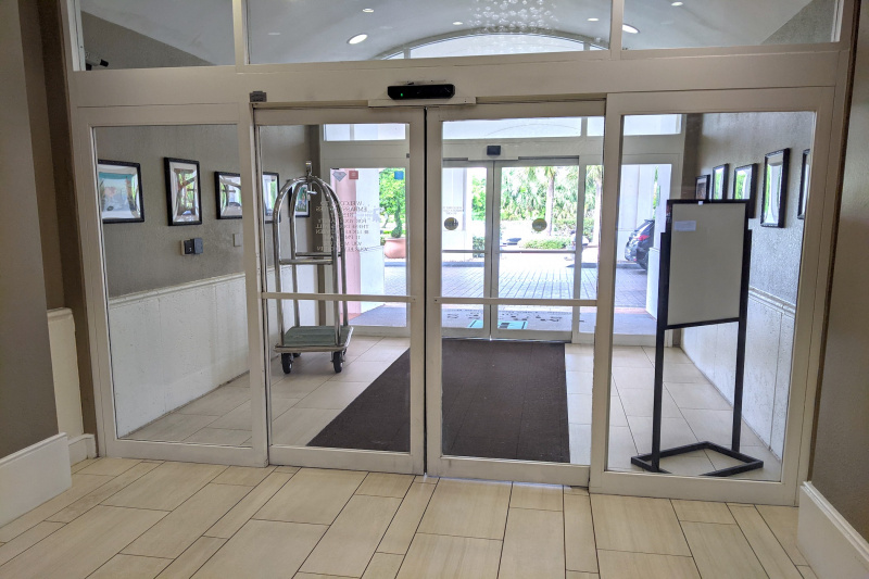 The hotel entrance