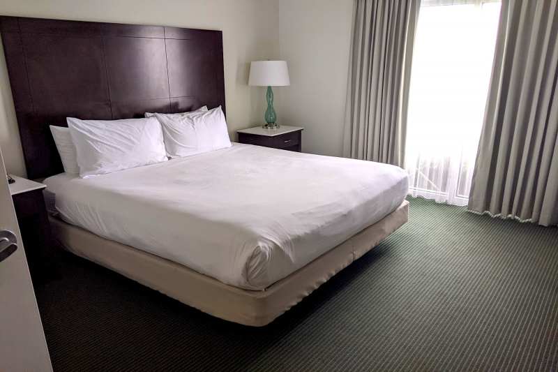 The accessible bedroom in the suite