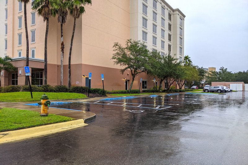 The onsite parking lot