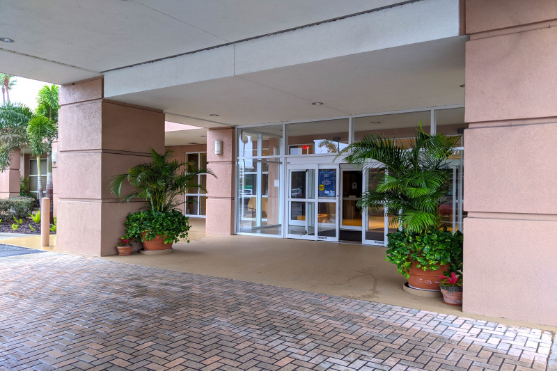 The hotel entrance