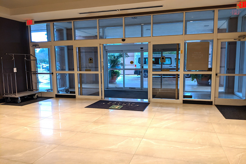The hotel entrance