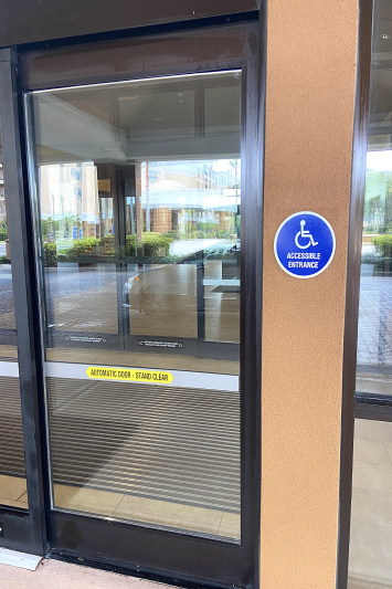 Accessible entrance with automatic doors