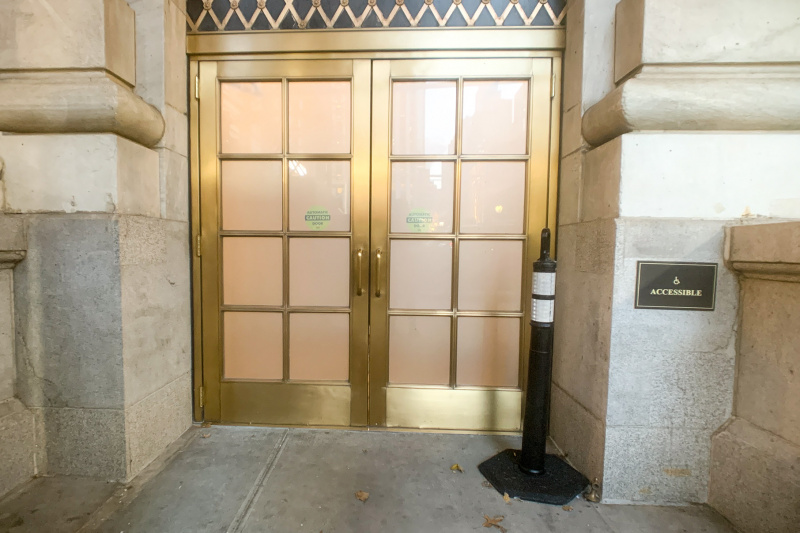 Accessible entrance with automatic doors