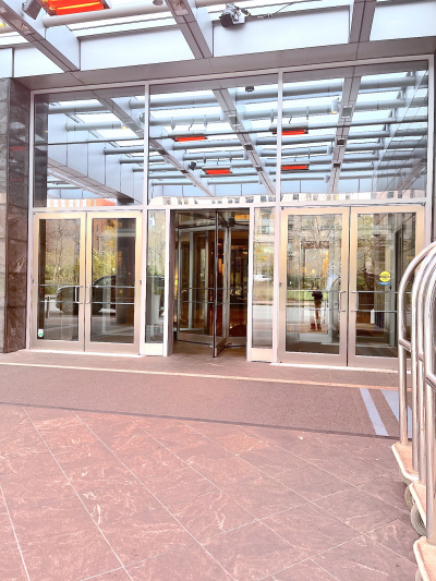 The main entrance of the hotel