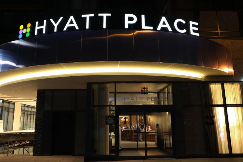 The main entrance to the hotel