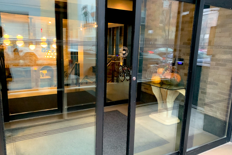 The entrance to the lobby