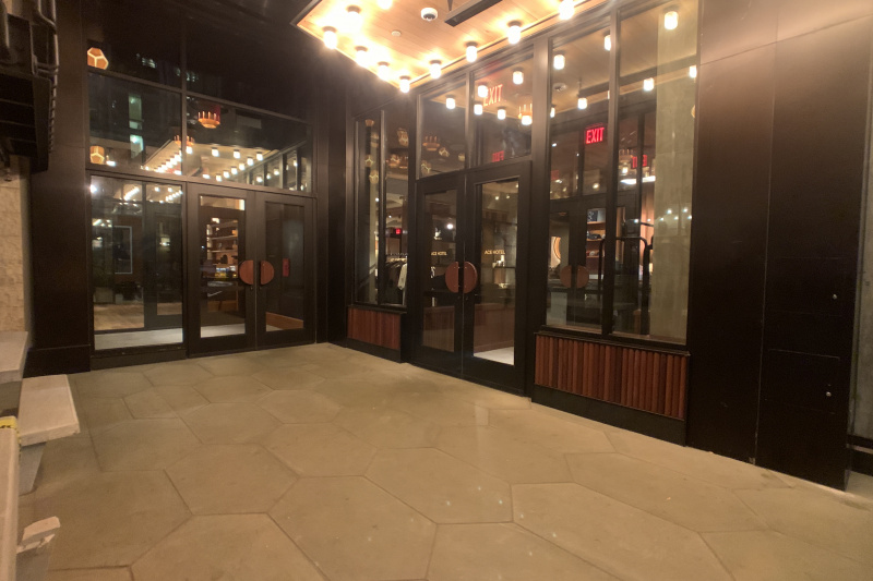 Lobby entrance with double doors