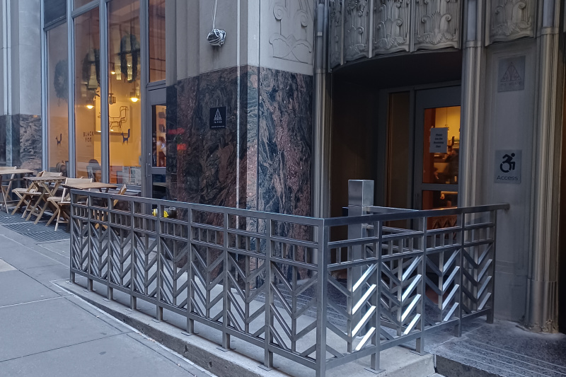 The hotel entrance