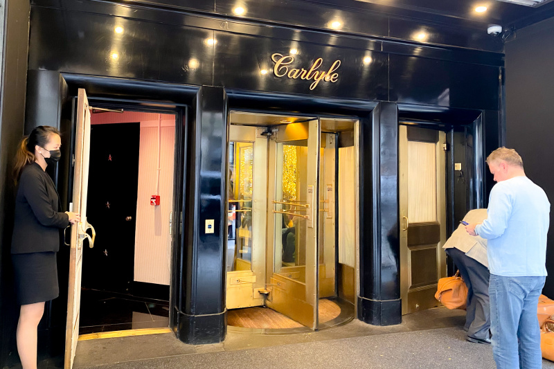 Hotel entrance with revolving door