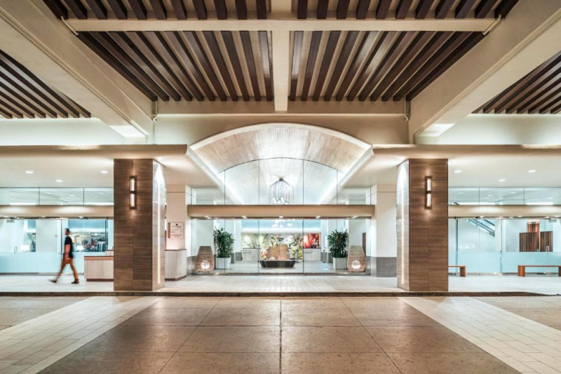 The main entrance to the hotel
