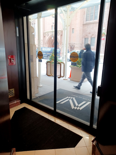 Lobby entrance with automatic doors