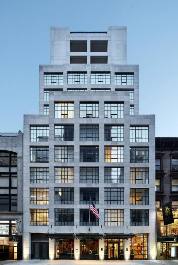 Hotel building at dusk