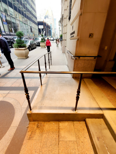 The ramp to the main entrance