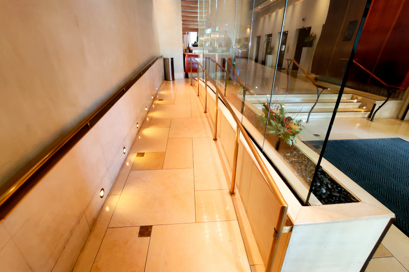 Access ramp to lobby