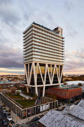 Hotel building seen from afar
