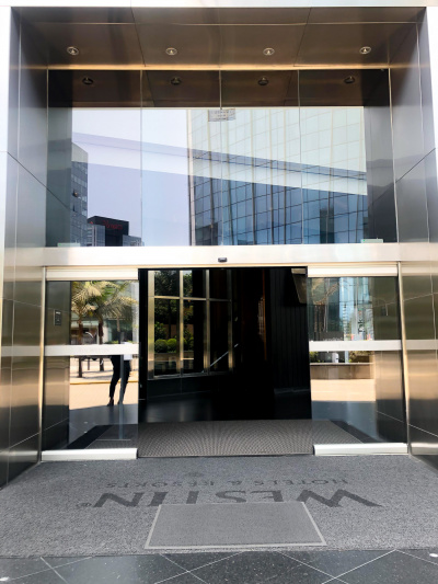 The hotel entrance