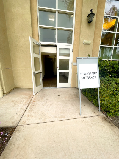 Temporary entrance with double doors