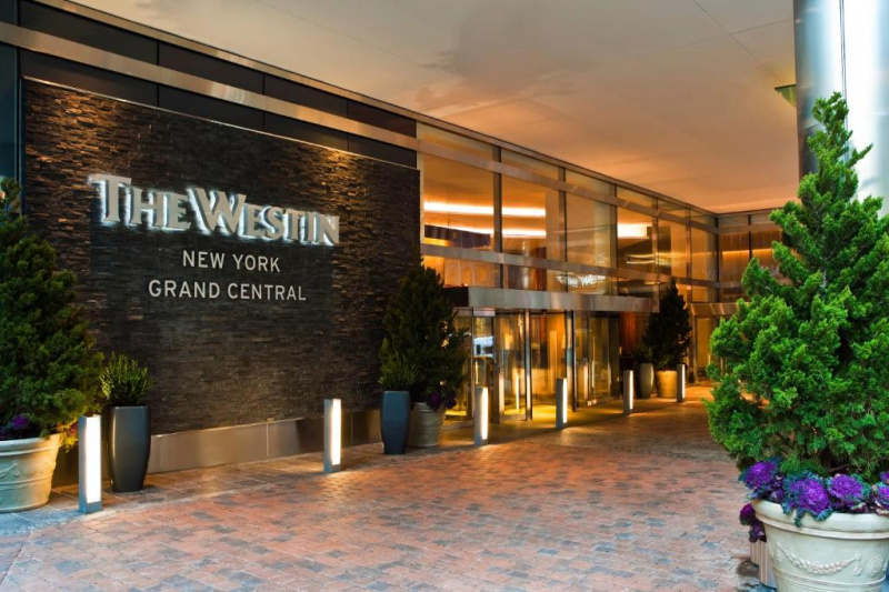 Hotel entrance with cobblestones