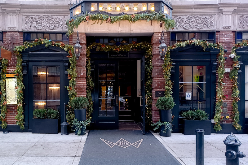 Hotel step-free entrance with carpet
