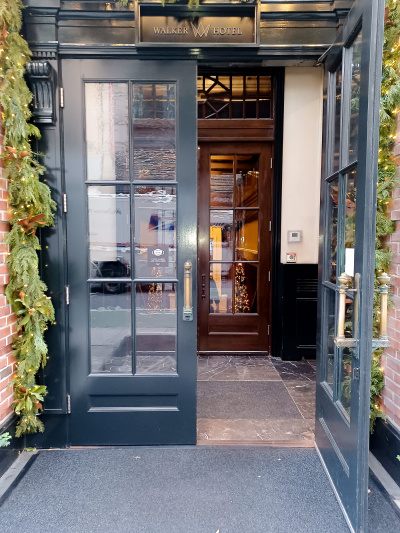 Hotel step-free entrance with 2 doors
