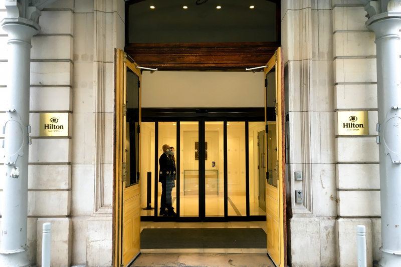 The hotel entrance
