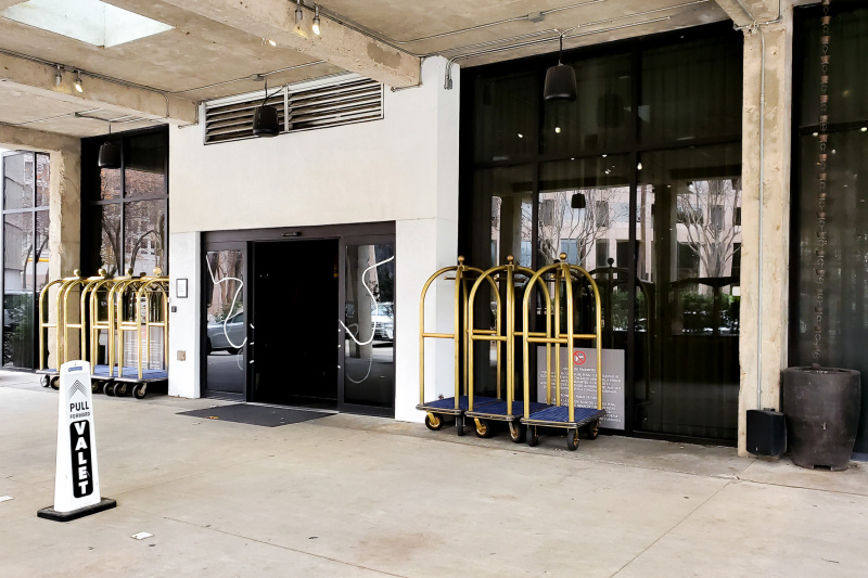 The hotel entrance