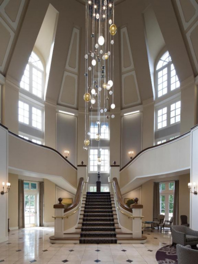 The hotel lobby