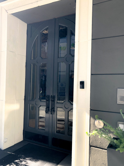 The hotel entrance