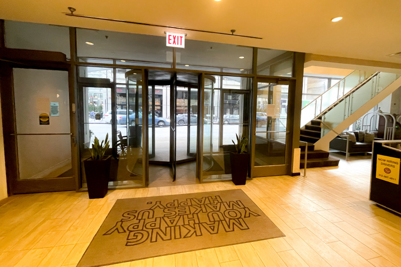 The hotel entrance