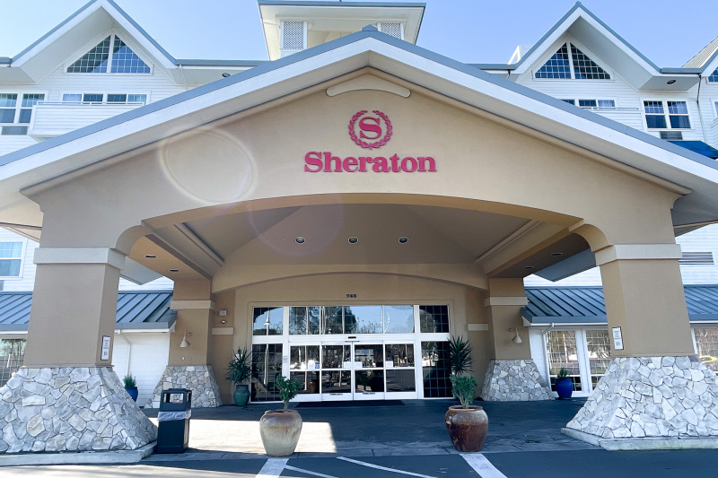The hotel entrance