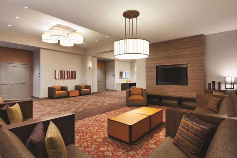The hotel lobby