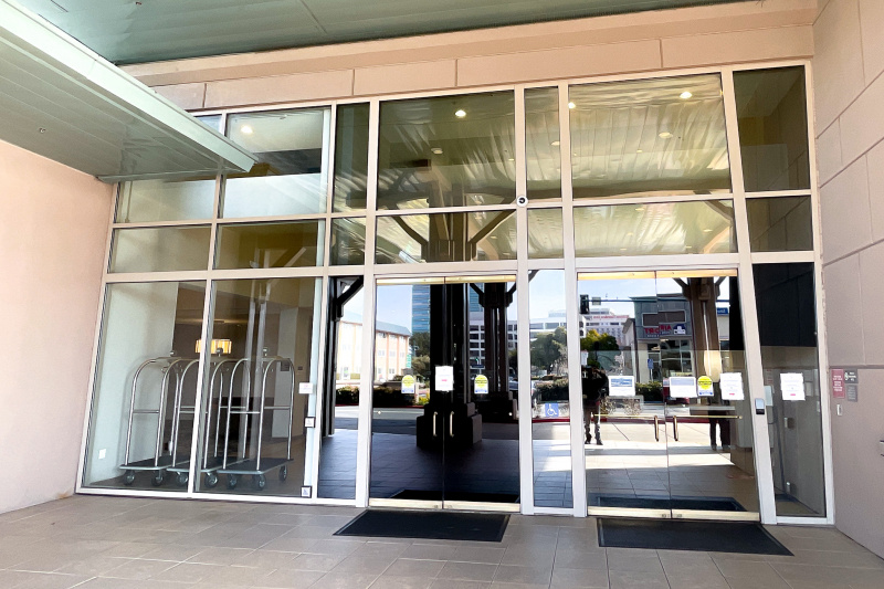The hotel entrance