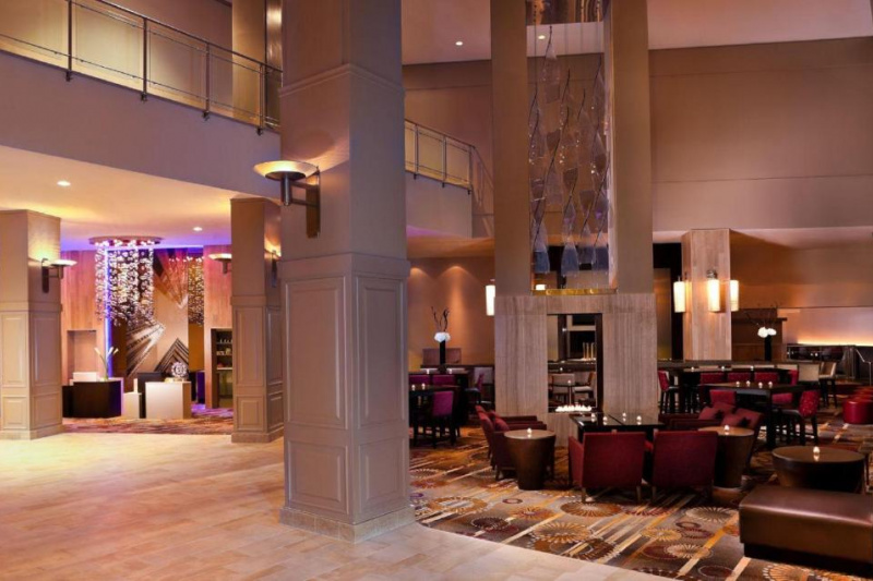 The hotel lobby