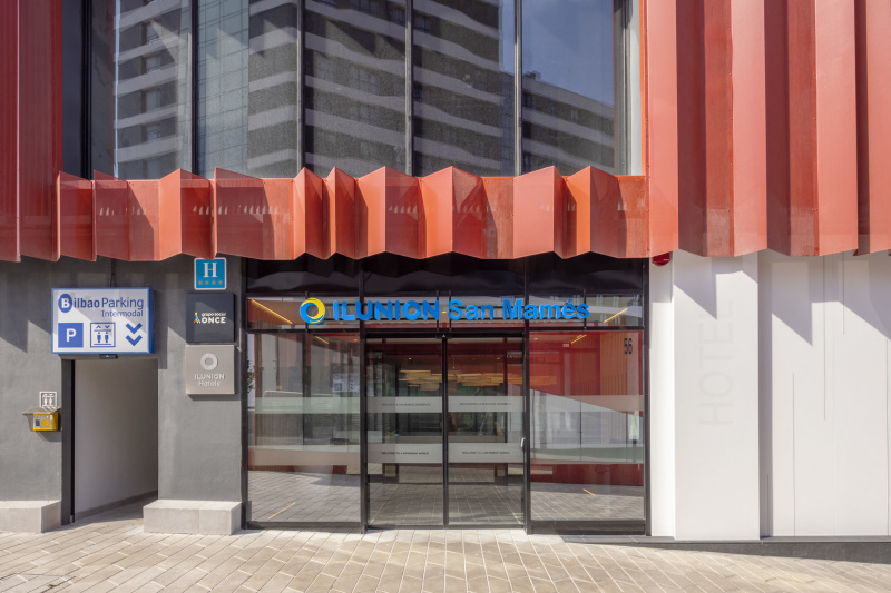 The hotel entrance