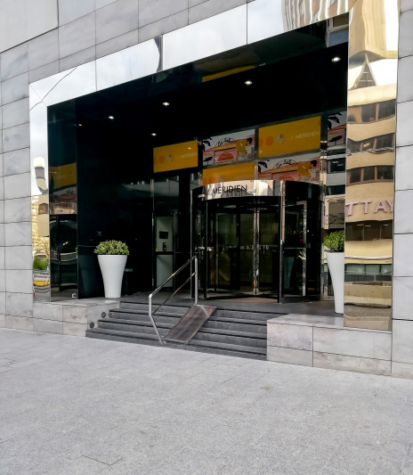 The hotel entrance